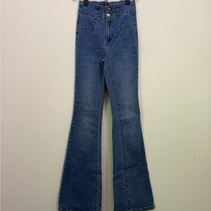 70’s style bell bottom flare‎ high waisted jeans